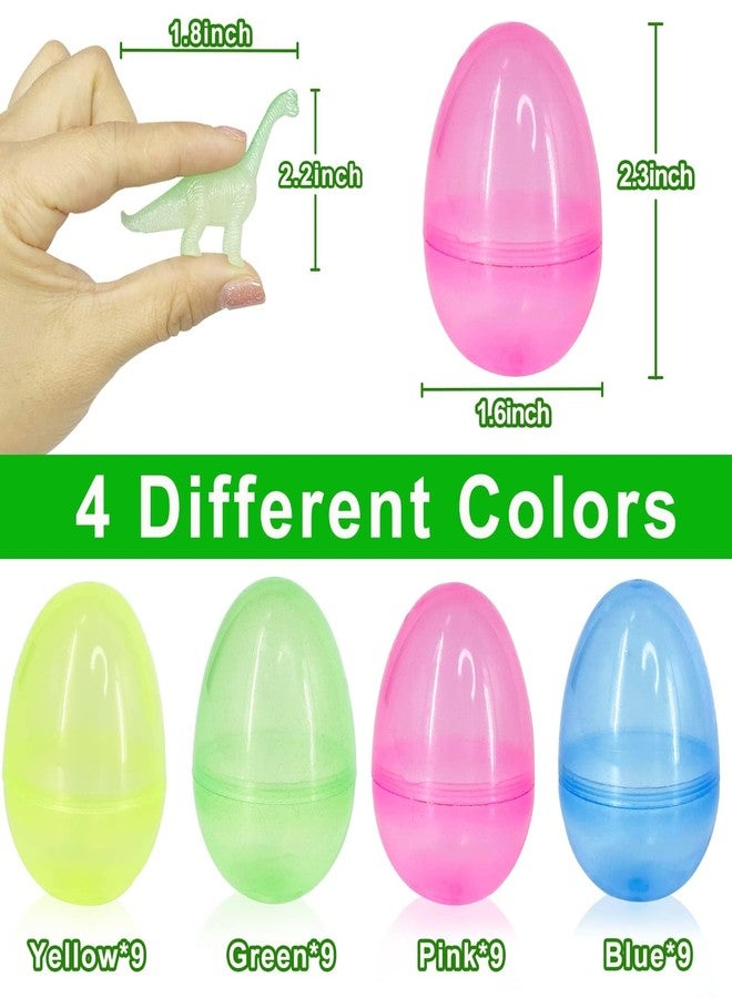 AMENON 36 Pack Easter Eggs Filled with Glow in The Dark Dinosaur Toys, Easter Basket Stuffers Essential for Toddlers Kids Glow Plastic Easters Eggs Dinosaur Surprise Easter Eggs Hunt Fillers Party Favors - Image 4